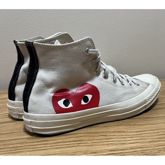 Converse Chuck 70 Hi Comme Des Garçons White Red Men's Size 9 150205C - Picture 2 of 11